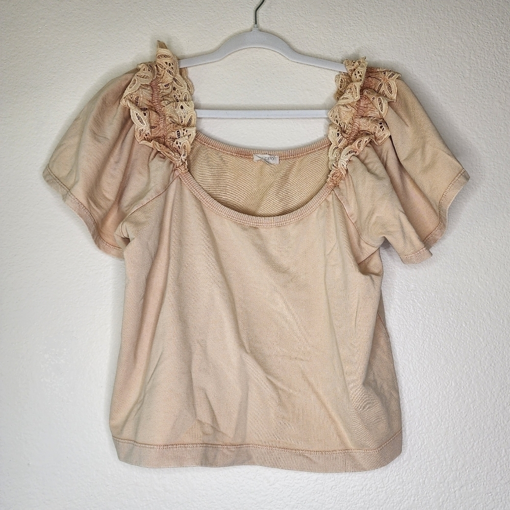 Anthropologie Pilcro Eyelet Ruffle Top XL - Picture 4 of 8